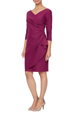 Alex Evenings Surplice Ruffle Sheath Dress Passion at Nordstrom,