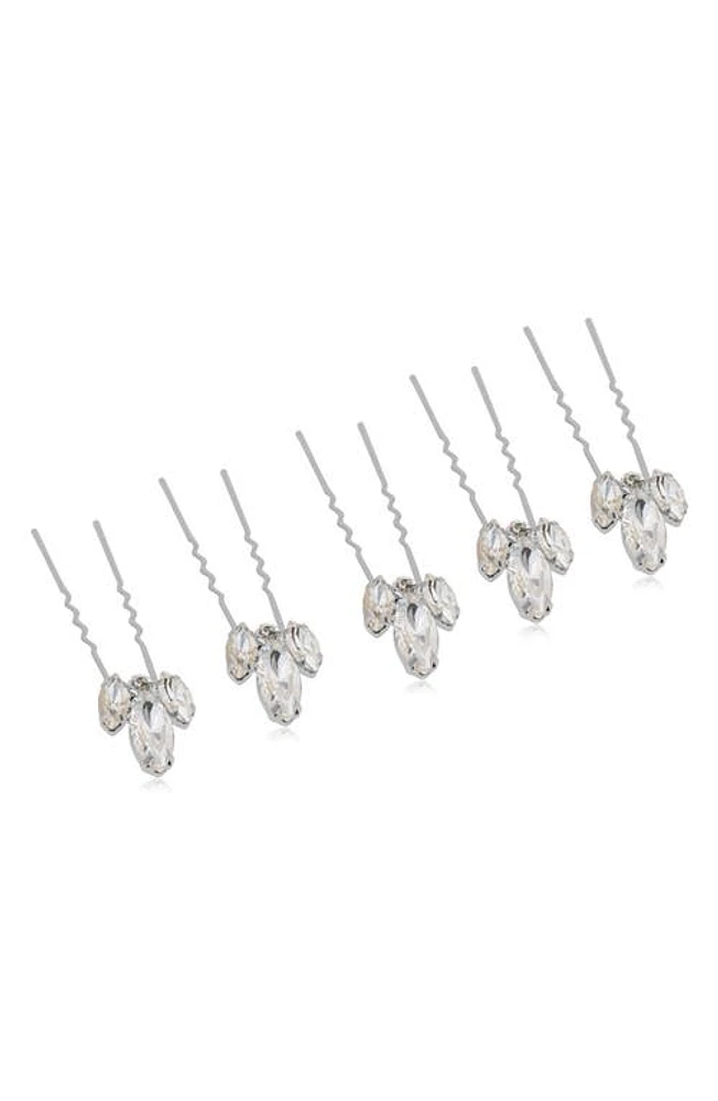 Brides & Hairpins Heo Set of 5 Hair Pins in Silver at Nordstrom