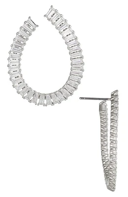 Nadri Chateau Cubic Zirconia Front to Back Earrings in Rhodium at Nordstrom