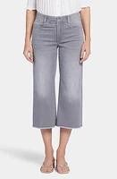 NYDJ Brigitte Frayed High Waist Wide Leg Capri Jeans Rocksand at Nordstrom