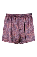 Majestic International Paisley Silk Boxers Burgundy at Nordstrom,