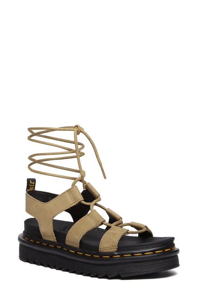 Dr. Martens Nartilla Ankle Wrap Platform Sandal Savannah Tan Tumbled Nubuck at Nordstrom,