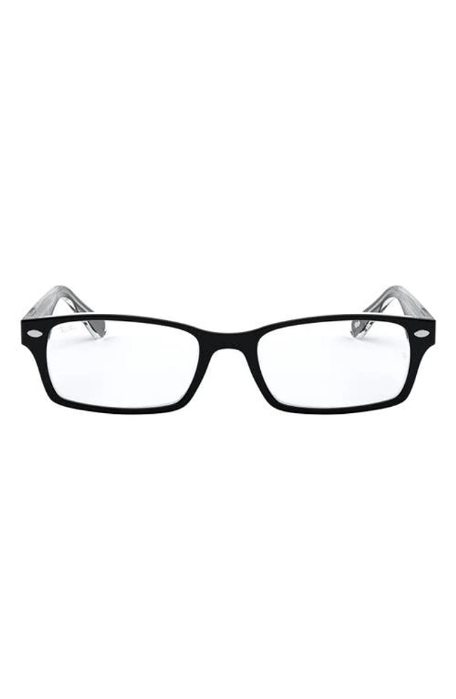 Ray-Ban 54mm Rectangular Optical Glasses in Trans Black at Nordstrom