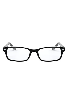 Ray-Ban 54mm Rectangular Optical Glasses in Trans Black at Nordstrom