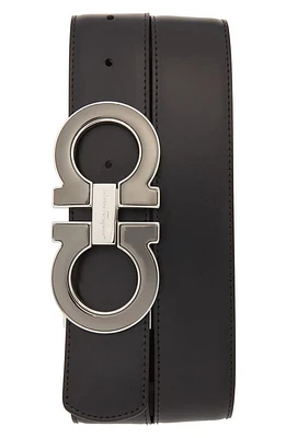 FERRAGAMO Reversible Leather Belt Nero at Nordstrom, Cm