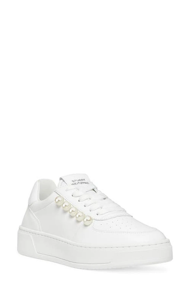 Stuart Weitzman Courtside Pearl Sneaker White at Nordstrom,