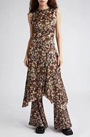 Acne Studios Difella Blurred Flower Satin Midi Dress at Nordstrom, Us