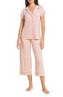 Eberjey Sleep Chic Crop Pajamas Double Diamond Rouge Pink at Nordstrom,