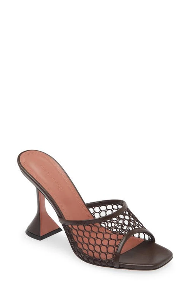 Amina Muaddi Lupita Net Slide Sandal Mocha at Nordstrom,