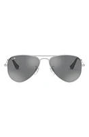 Ray-Ban Junior 50mm Mirrored Aviator Sunglasses in Grey Silver Mirror at Nordstrom