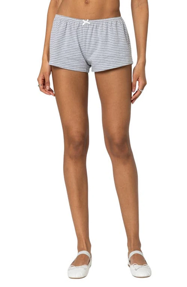 EDIKTED Astor Stripe Shorts Gray-And-White at Nordstrom,