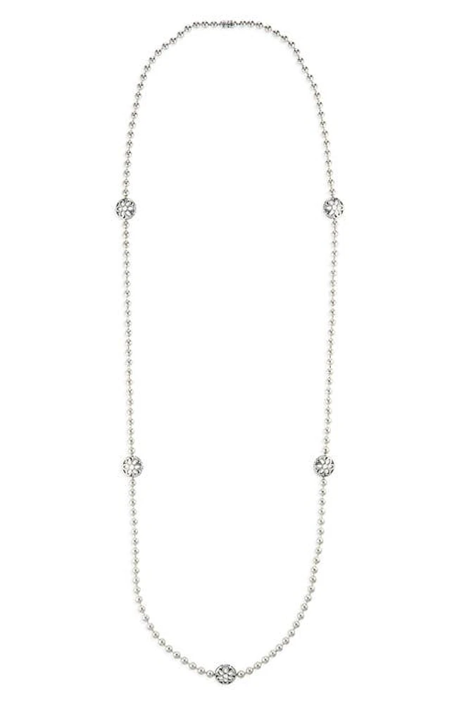 Good Art Hlywd Men's Rosette Station Ball Chain Necklace in Silver at Nordstrom, Size 36 In