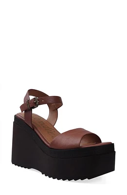 Candie's Daryna Platform Wedge Sandal Cognac at Nordstrom,