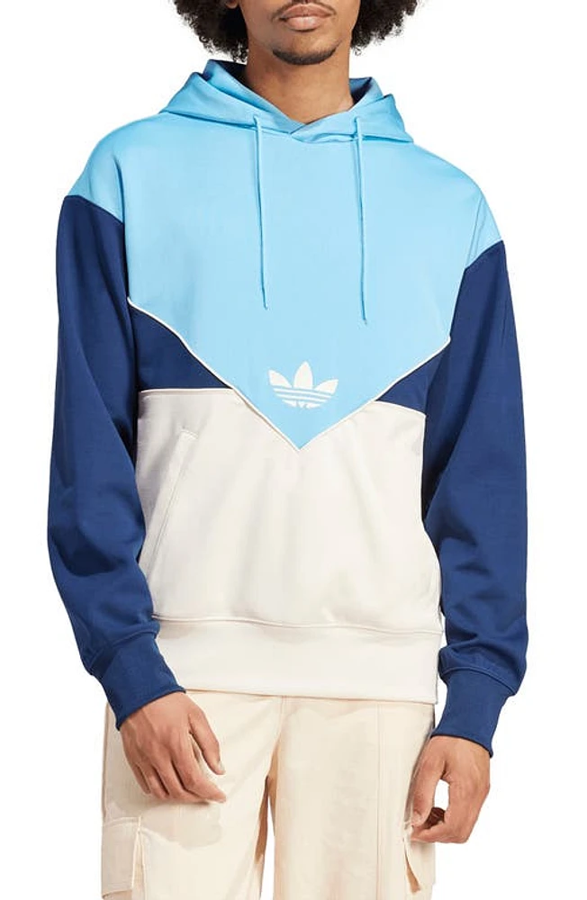 adidas Originals Colorado Chevron Hoodie Semi Blue/White/Indigo at Nordstrom,