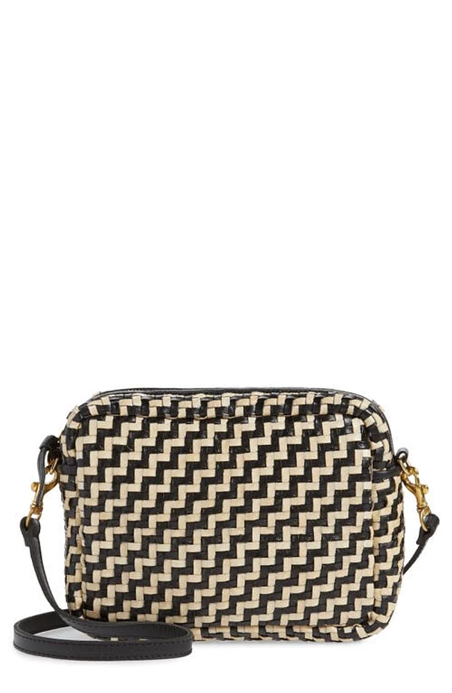 Clare V. Midi Sac Woven Crossbody Bag in Blkcr at Nordstrom