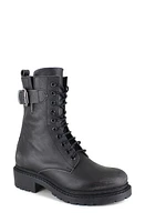 ZIGI Agatha Lace-Up Combat Boot Black Leather at Nordstrom,