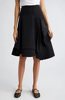 3.1 Phillip Lim Cotton Canvas Utility Ruffle Skirt Black at Nordstrom,