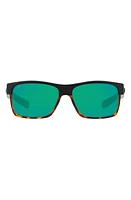 Costa Del Mar 60mm Polarized Rectangular Sunglasses in Black Flow at Nordstrom