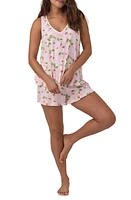 BedHead Pajamas Print Stretch Organic Cotton Jersey Tank Short Pink Summer Hydrangea at Nordstrom,