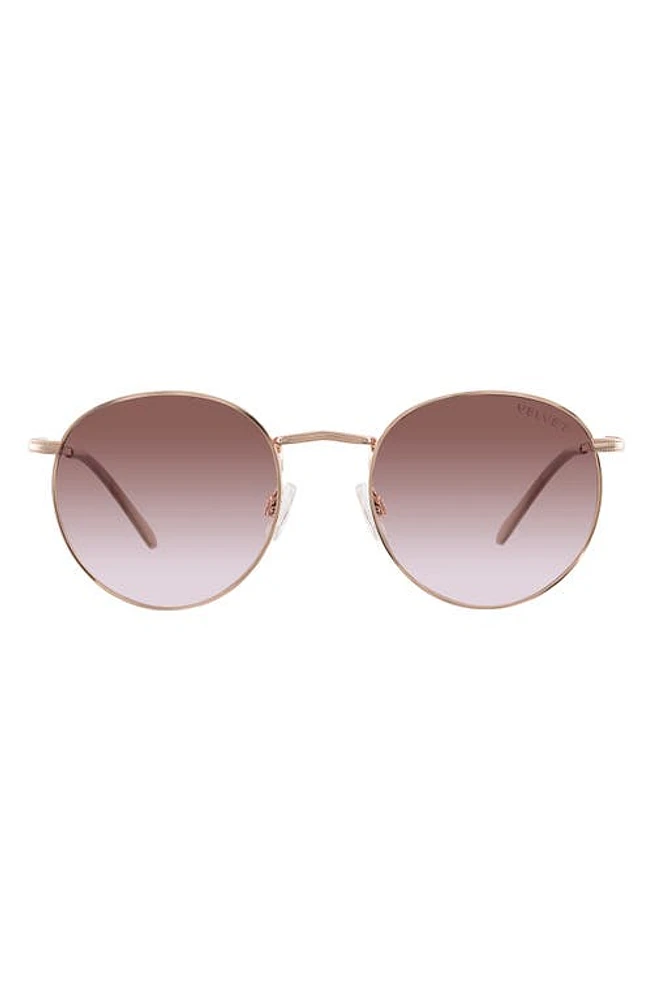 Velvet Eyewear Yokko 50mm Round Sunglasses in Rose Gold at Nordstrom