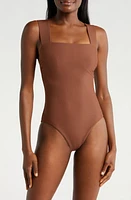 BONDI BORN Gwen Square Neck One-Piece Swimsuit Cocoa at Nordstrom,