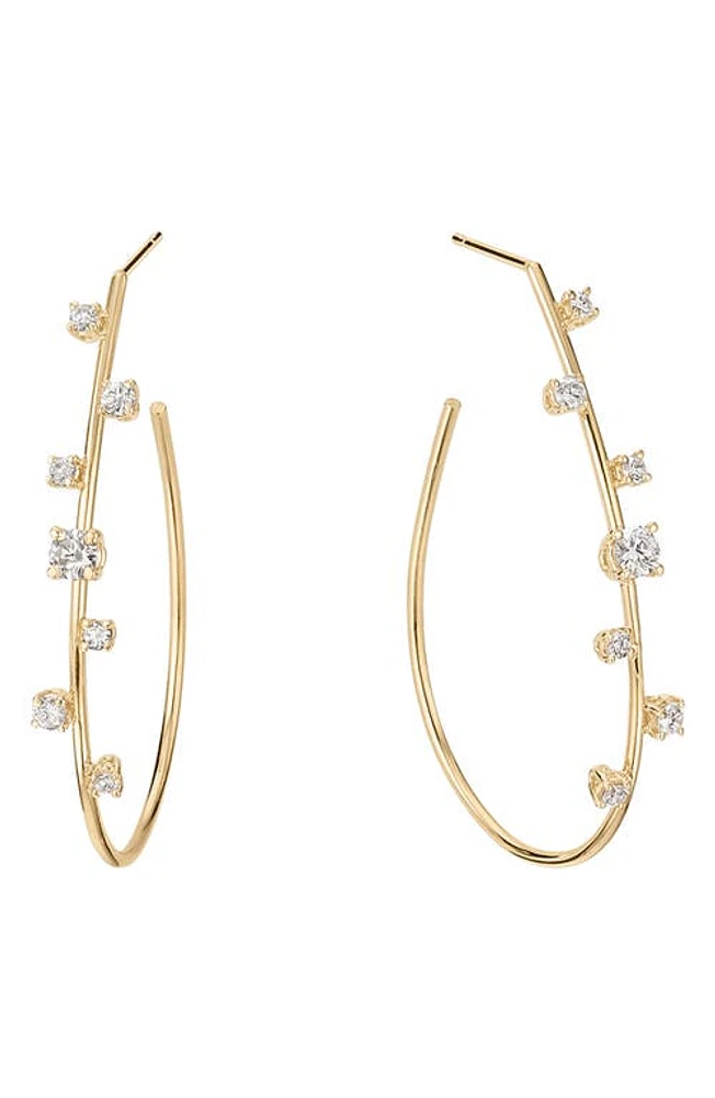 Lana Diamond Small Teardrop Hoop Earrings in Yellow at Nordstrom