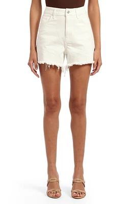 Mavi Jeans Heidi High Waist Relaxed Denim Cutoff Shorts Off White at Nordstrom,