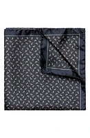 Eton Banana Print Silk Pocket Square in Navy at Nordstrom