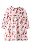 Rachel Riley Holiday Gingerbread Long Sleeve Cotton Knit Dress in Red at Nordstrom, Size 6M