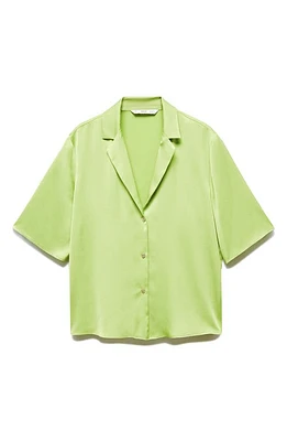 MANGO Satin Camp Shirt at Nordstrom,