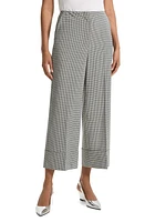 Theory Tailor Cuff High Waist Stretch Virgin Wool Pants Black Multi at Nordstrom,