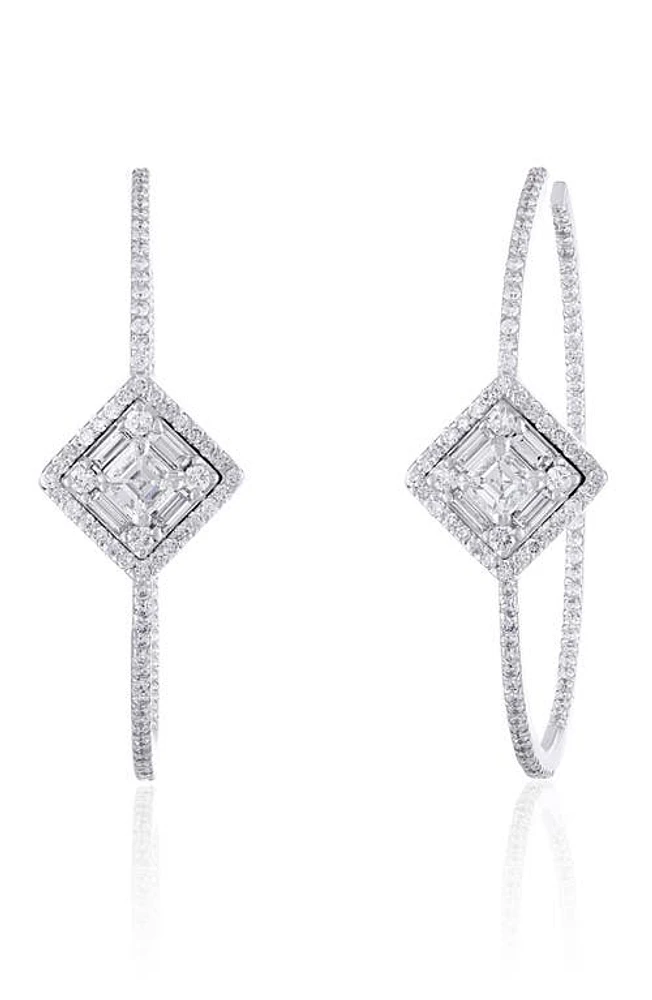 Mindi Mond Clarity Asscher Diamond Hoop Earrings in White Gold/Diamond at Nordstrom