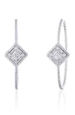 Mindi Mond Clarity Asscher Diamond Hoop Earrings in White Gold/Diamond at Nordstrom