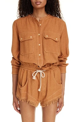 Isabel Marant Étoile Tecoyo Silk Button-Up Shirt Camel at Nordstrom, Us