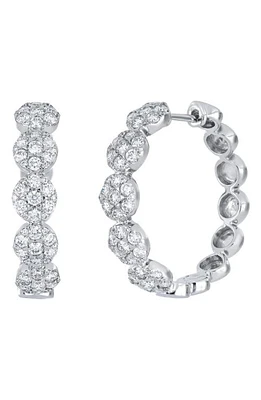 Bony Levy Mika Diamond Hoop Earrings in 18K White Gold at Nordstrom