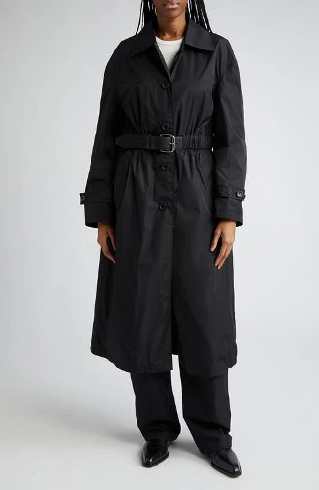 Alexander Wang Belted Nylon Car Coat Black at Nordstrom,