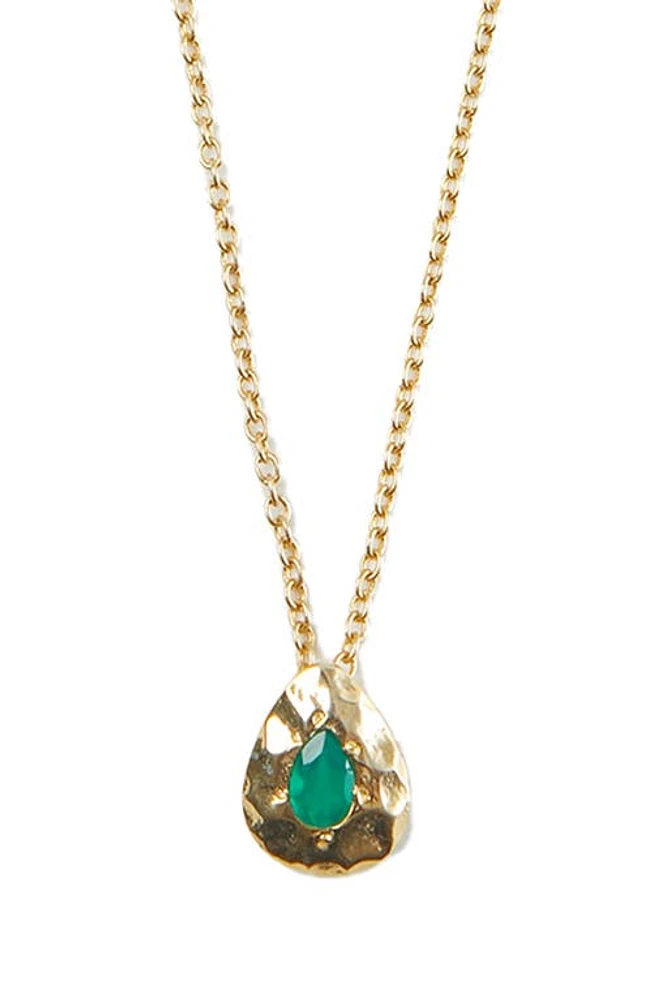 Argento Vivo Sterling Silver GRN ONYX PENDANT NK in Gold at Nordstrom