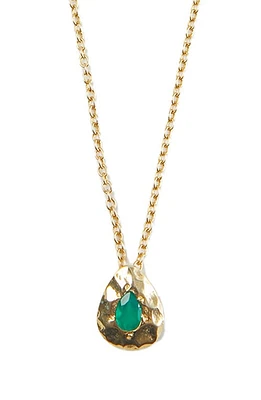 Argento Vivo Sterling Silver GRN ONYX PENDANT NK in Gold at Nordstrom