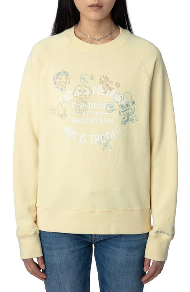 Zadig & Voltaire Metallic Embroidery Logo Sweatshirt in Shea at Nordstrom, Size X-Small