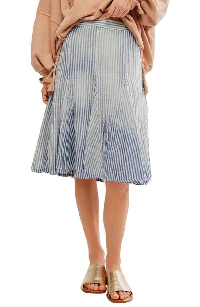 Free People Candace Stripe Cotton & Linen Skirt in Summer Stripe at Nordstrom, Size X-Large