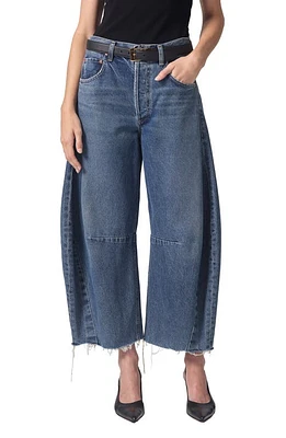 Citizens of Humanity Horseshoe Raw Hem Superhigh Waist Crop Barrel Jeans First Class at Nordstrom,