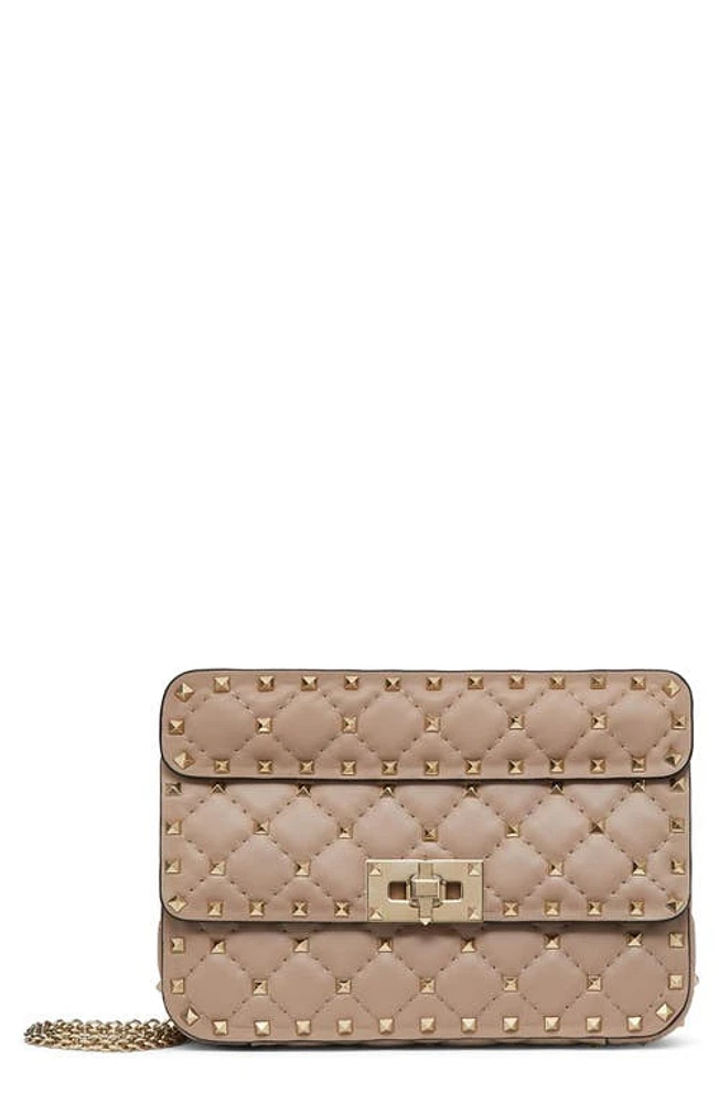 Valentino Garavani Small Rockstud Leather Shoulder Bag in Poudre at Nordstrom