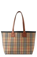 burberry Medium Heritage Check Canvas Tote in Briar Brown/Black at Nordstrom