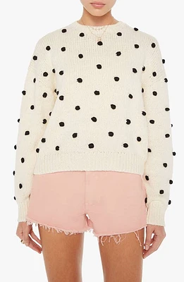 MOTHER Pompom Crewneck Sweater Dot Your Eyes at Nordstrom,