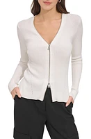 DKNY Rib Zip Front Sweater at Nordstrom,