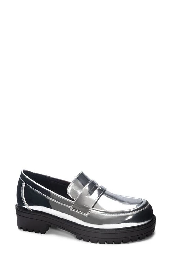 Dirty Laundry Voidz Platform Penny Loafer Silver at Nordstrom,