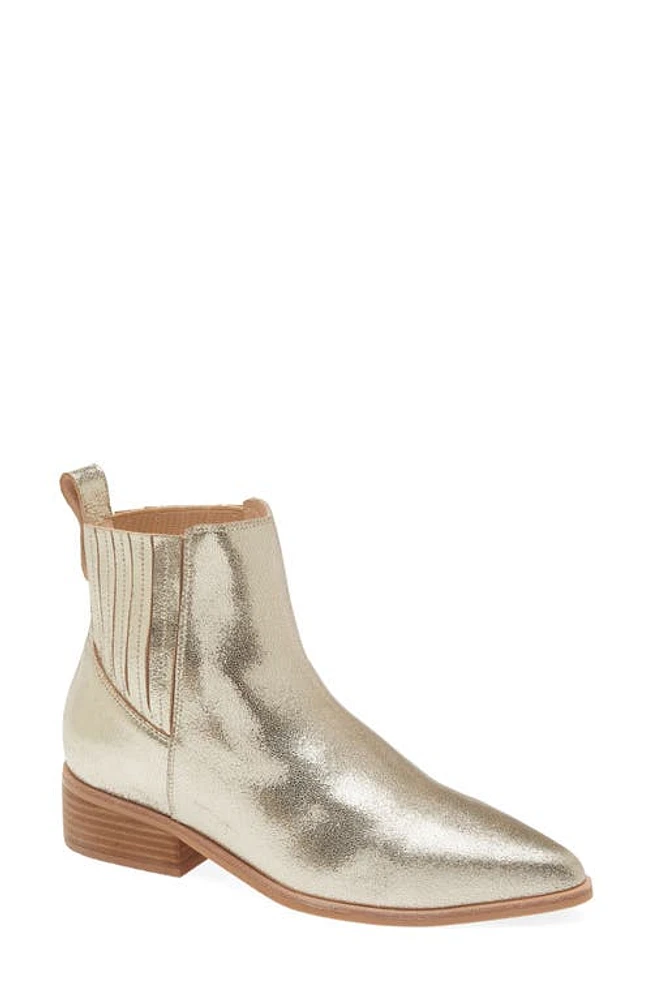 FRANKIE4 Nina Pointed Toe Chelsea Boot Gold at Nordstrom,