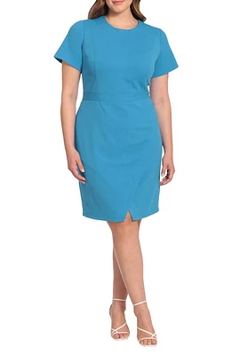 Maggy London Faux Wrap Sheath Dress Teal at Nordstrom,