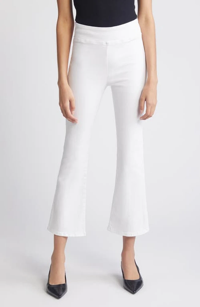 FRAME Jet Set Crop Mini Bootcut Pull-On Jeans in White at Nordstrom, Size 1