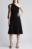 Black Halo Myleen Ruffle Halter Midi Dress at Nordstrom,